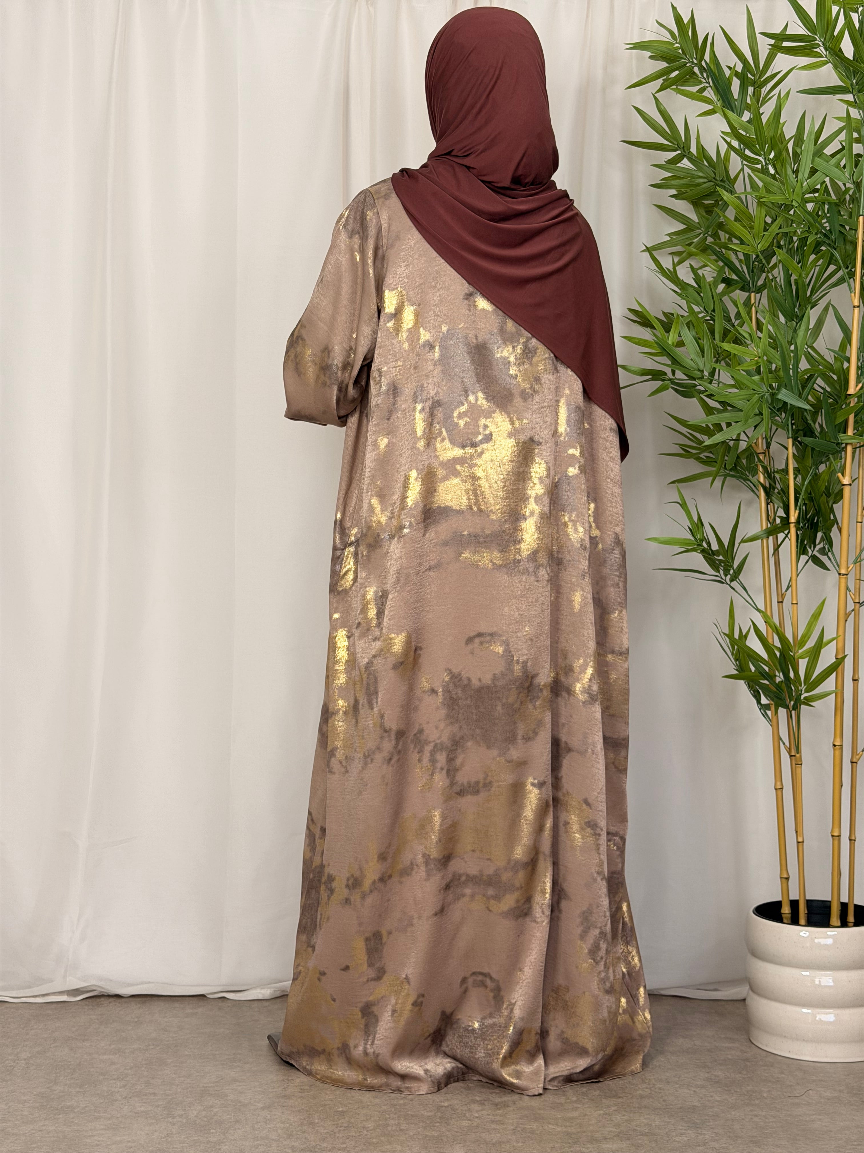 Golden Dune Open Abaya met Onderjurk
