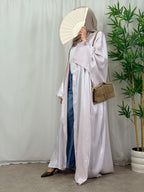 Convertible Farasha Abaya Pearl Blush met Open Mouwen en Knopen - 1-Delig